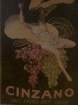 art deco poster, cinzano, dry, extra dry