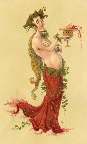 cartoon, god, wine, grapes, funny, Dionysus